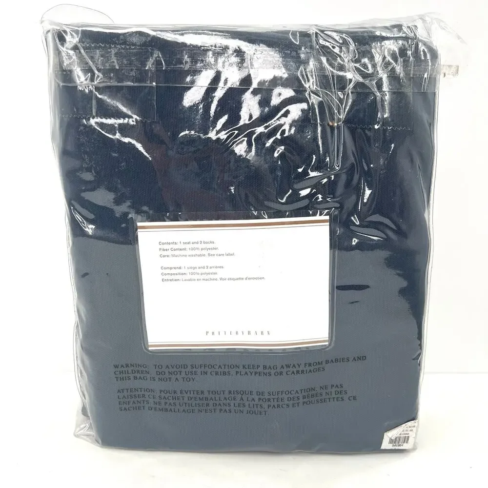 Pottery Barn Palmetto rounded sectional armless blue slipcover